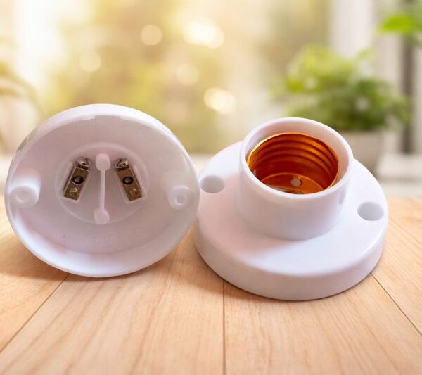 E27 Batten Holder for LED Bulb – White (Pack of 2)