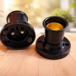 E27 Batten Holder for Thread Bulb – Black Heavy (Pack of 2)